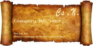 Csengery Nándor névjegykártya